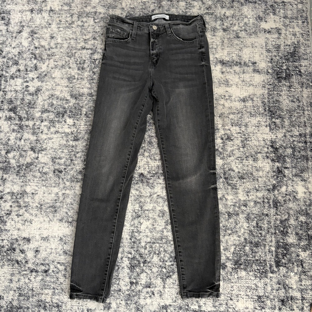 Flying Monkey Pants Gray Distressed Skinny Womens Jeans 27 High Rise Stretch